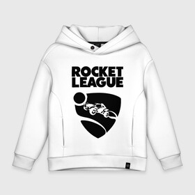 Детское худи Oversize хлопок с принтом ROCKET LEAGUE в Тюмени, френч-терри — 70% хлопок, 30% полиэстер. Мягкий теплый начес внутри —100% хлопок | боковые карманы, эластичные манжеты и нижняя кромка, капюшон на магнитной кнопке | racing. | rocket league | rocket league garage | rocket trade | гонки | рокет лига
