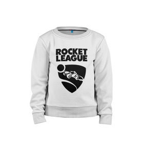 Детский свитшот хлопок с принтом ROCKET LEAGUE в Тюмени, 100% хлопок | круглый вырез горловины, эластичные манжеты, пояс и воротник | racing. | rocket league | rocket league garage | rocket trade | гонки | рокет лига