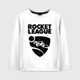 Детский лонгслив хлопок с принтом ROCKET LEAGUE в Тюмени, 100% хлопок | круглый вырез горловины, полуприлегающий силуэт, длина до линии бедер | racing. | rocket league | rocket league garage | rocket trade | гонки | рокет лига