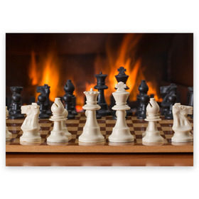 Поздравительная открытка с принтом Шахматы в Тюмени, 100% бумага | плотность бумаги 280 г/м2, матовая, на обратной стороне линовка и место для марки
 | дамка | доска | игра | игры | камин | конь | король | огне | огнём | огненное | огонь | пешка | пламя | слон | ферзь | фигурки | фигуры | шахматная | шахматы