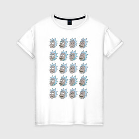 Женская футболка хлопок с принтом RAM_RICK_CA_4C07_S3SG в Тюмени, 100% хлопок | прямой крой, круглый вырез горловины, длина до линии бедер, слегка спущенное плечо | rick | rick and morty | t shirt | vdosadir | рик и морти