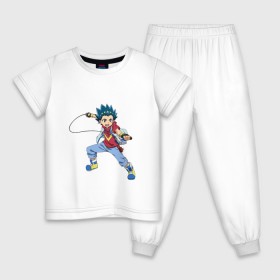 Детская пижама хлопок с принтом Beyblade Burst в Тюмени, 100% хлопок |  брюки и футболка прямого кроя, без карманов, на брюках мягкая резинка на поясе и по низу штанин
 | beyblade burst | аниме | арт | волчок | игра | лого | мультик | персонажи | постер | рисунок | эскиз