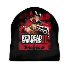 Шапка 3D с принтом Red Dead Redemption в Тюмени, 100% полиэстер | универсальный размер, печать по всей поверхности изделия | dead | gamer | john | marston | rdr | red | redemption | rockstar | shooter | western | вестерн | джон | марстон | шутер