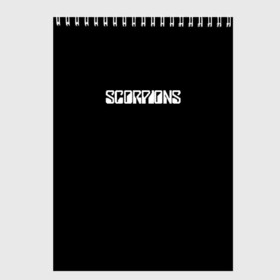 Скетчбук с принтом SCORPIONS в Тюмени, 100% бумага
 | 48 листов, плотность листов — 100 г/м2, плотность картонной обложки — 250 г/м2. Листы скреплены сверху удобной пружинной спиралью | Тематика изображения на принте: scorpions | клаус майне | маттиас ябс | микки ди | павел мончивода | рудольф шенкер | скорпион | скорпионс