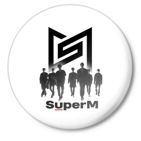Значок с принтом SuperM в Тюмени,  металл | круглая форма, металлическая застежка в виде булавки | Тематика изображения на принте: baekhyun | k pop | kai | lucas | mark | super m | superm | taemin | taeyong | ten | к поп | музыка | супер м | суперм