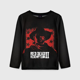 Детский лонгслив 3D с принтом Red Dead Redemption в Тюмени, 100% полиэстер | длинные рукава, круглый вырез горловины, полуприлегающий силуэт
 | dead | gamer | john | marston | rdr | red | redemption | rockstar | shooter | western | вестерн | джон | марстон | шутер