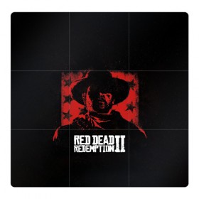 Магнитный плакат 3Х3 с принтом Red Dead Redemption в Тюмени, Полимерный материал с магнитным слоем | 9 деталей размером 9*9 см | dead | gamer | john | marston | rdr | red | redemption | rockstar | shooter | western | вестерн | джон | марстон | шутер