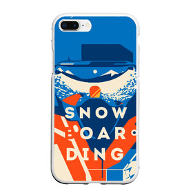 Чехол для iPhone 7Plus/8 Plus матовый с принтом SNOW BOAR DING в Тюмени, Силикон | Область печати: задняя сторона чехла, без боковых панелей | горы | зима | природа | снег | сноуборд | спорт