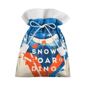 Подарочный 3D мешок с принтом SNOW BOAR DING в Тюмени, 100% полиэстер | Размер: 29*39 см | горы | зима | природа | снег | сноуборд | спорт
