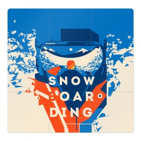 Магнитный плакат 3Х3 с принтом SNOW BOAR DING в Тюмени, Полимерный материал с магнитным слоем | 9 деталей размером 9*9 см | горы | зима | природа | снег | сноуборд | спорт