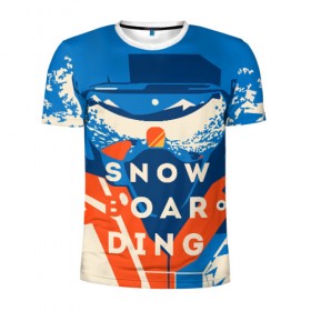 Мужская футболка 3D спортивная с принтом SNOW BOAR DING в Тюмени, 100% полиэстер с улучшенными характеристиками | приталенный силуэт, круглая горловина, широкие плечи, сужается к линии бедра | горы | зима | природа | снег | сноуборд | спорт