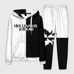 Мужской костюм 3D с принтом HOLLYWOOD UNDEAD в Тюмени, 100% полиэстер | Манжеты и пояс оформлены тканевой резинкой, двухслойный капюшон со шнурком для регулировки, карманы спереди | deuce | hollywood undead | hu | j dog | shady jeff | голивудская нежить | голливуд | даниэль мурильо | джордан террелл | джордж артур рейган | дилан альварес | мэттью сент клер | нежить