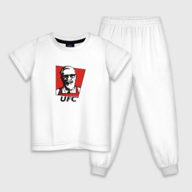 Детская пижама хлопок с принтом UFC (Конор) в Тюмени, 100% хлопок |  брюки и футболка прямого кроя, без карманов, на брюках мягкая резинка на поясе и по низу штанин
 | Тематика изображения на принте: kfc | ufc | боец | конор макгрегор