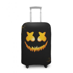 Чехол для чемодана 3D с принтом MARSHMELLO HALLOWEEN в Тюмени, 86% полиэфир, 14% спандекс | двустороннее нанесение принта, прорези для ручек и колес | america | dj | halloween | marshmello | marshmello halloween | usa | америка | маршмелло | маршмелло хеллоуин | хеллоуин | хэллоуин