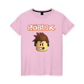 Женская футболка хлопок с принтом Roblox в Тюмени, 100% хлопок | прямой крой, круглый вырез горловины, длина до линии бедер, слегка спущенное плечо | roblox | roblox скачать | игра роблокс | коды роблокс | роблокс | роблокс играть | роблокс симулятор | скачать роблокс