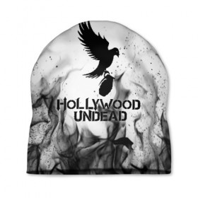 Шапка 3D с принтом HOLLYWOOD UNDEAD в Тюмени, 100% полиэстер | универсальный размер, печать по всей поверхности изделия | deuce | hollywood undead | hu | j dog | shady jeff | голливуд | голливудская нежить | даниэль мурильо | джордан террелл | джордж артур рейган | дилан альварес | мэттью сент клер | нежить