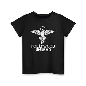 Детская футболка хлопок с принтом HOLLYWOOD UNDEAD в Тюмени, 100% хлопок | круглый вырез горловины, полуприлегающий силуэт, длина до линии бедер | deuce | hollywood undead | hu | j dog | shady jeff | голливуд | голливудская нежить | даниэль мурильо | джордан террелл | джордж артур рейган | дилан альварес | мэттью сент клер | нежить