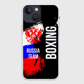 Чехол для iPhone 13 mini с принтом Boxing Russia Team в Тюмени,  |  | boxer | boxing | russia team | бокс | боксер | сборная россии | тайский бокс