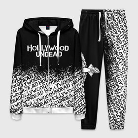 Мужской костюм 3D с принтом HOLLYWOOD UNDEAD в Тюмени, 100% полиэстер | Манжеты и пояс оформлены тканевой резинкой, двухслойный капюшон со шнурком для регулировки, карманы спереди | deuce | hollywood undead | hu | j dog | shady jeff | голливуд | голливудская нежить | даниэль мурильо | джордан террелл | джордж артур рейган | дилан альварес | мэттью сент клер | нежить