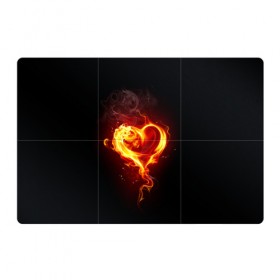Магнитный плакат 3Х2 с принтом Огненное сердце в Тюмени, Полимерный материал с магнитным слоем | 6 деталей размером 9*9 см | Тематика изображения на принте: 14 февраля | heart | в подарок | горящее | день святого валентина | для влюбленных | для подарка | огненный | огонь | сердце