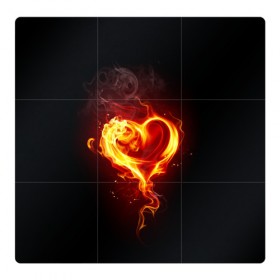 Магнитный плакат 3Х3 с принтом Огненное сердце в Тюмени, Полимерный материал с магнитным слоем | 9 деталей размером 9*9 см | Тематика изображения на принте: 14 февраля | heart | в подарок | горящее | день святого валентина | для влюбленных | для подарка | огненный | огонь | сердце
