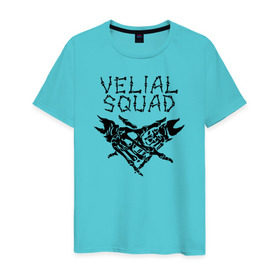 Мужская футболка хлопок с принтом VELIAL SQUAD в Тюмени, 100% хлопок | прямой крой, круглый вырез горловины, длина до линии бедер, слегка спущенное плечо. | velial squad | велиал сквад