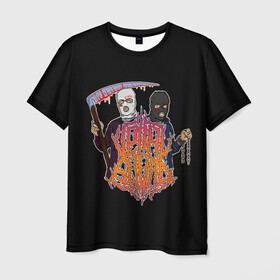 Мужская футболка 3D с принтом Velial Squad в Тюмени, 100% полиэфир | прямой крой, круглый вырез горловины, длина до линии бедер | horror | music | rap | redvelsqd | rock | музыка | рок | рэп | хоррор