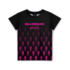 Детская футболка 3D с принтом BILLIE EILISH в Тюмени, 100% гипоаллергенный полиэфир | прямой крой, круглый вырез горловины, длина до линии бедер, чуть спущенное плечо, ткань немного тянется | be | billie | billie eilish | blohsh | ghoul | билли | билли айлиш