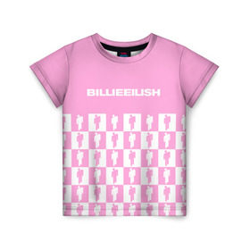 Детская футболка 3D с принтом BILLIE EILISH в Тюмени, 100% гипоаллергенный полиэфир | прямой крой, круглый вырез горловины, длина до линии бедер, чуть спущенное плечо, ткань немного тянется | be | billie | billie eilish | blohsh | ghoul | билли | билли айлиш