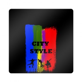 Магнит виниловый Квадрат с принтом City style в Тюмени, полимерный материал с магнитным слоем | размер 9*9 см, закругленные углы | city | style | велик | велосипед | велосипедист | графити | граффити | краска | краски. мазки краски | мазки | скуйтборд | спорт | футбол | цветное