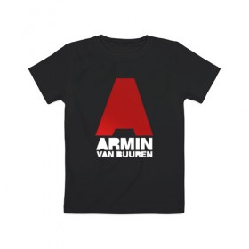 Детская футболка хлопок с принтом Armin van Buuren в Тюмени, 100% хлопок | круглый вырез горловины, полуприлегающий силуэт, длина до линии бедер | a state of trance | armin | armin van buuren | asot | van buuren | армин | армин ван бюрен | ван бюрен