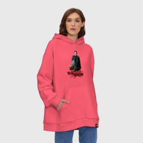 Худи SuperOversize хлопок с принтом Скажи мне, кто ты? в Тюмени, 70% хлопок, 30% полиэстер, мягкий начес внутри | карман-кенгуру, эластичная резинка на манжетах и по нижней кромке, двухслойный капюшон
 | 10 сезон | amc | fox | negan | the walking dead | walking dead | ниган | сериал | ходячие | ходячие мертвецы