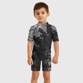 Детский купальный костюм 3D с принтом Абстракция в Тюмени, Полиэстер 85%, Спандекс 15% | застежка на молнии на спине | 3d | абстрактно | абстрактные | абстрактный | абстракция | волнистое | волнистый | дым | дымка | дымный | дымом | дыму | краска | темный | узор | узоры | чернила | черный
