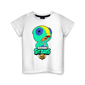 Детская футболка хлопок с принтом Brawl Stars LEON в Тюмени, 100% хлопок | круглый вырез горловины, полуприлегающий силуэт, длина до линии бедер | brawl | brawl stars | crow | leon | stars | бравл | бравл старс | браво старс | игра | компьютерная | кров | леон | онлайн | старс