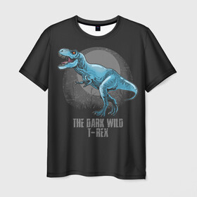 Мужская футболка 3D с принтом Dinosaur t-rex в Тюмени, 100% полиэфир | прямой крой, круглый вырез горловины, длина до линии бедер | Тематика изображения на принте: art | dino | dinos | dinosaur | raptor | style | trex | velociraptor | арт | динозавр | мир юрского периода | ти рекс | ящер