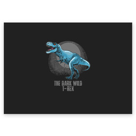 Поздравительная открытка с принтом Dinosaur t-rex в Тюмени, 100% бумага | плотность бумаги 280 г/м2, матовая, на обратной стороне линовка и место для марки
 | art | dino | dinos | dinosaur | raptor | style | trex | velociraptor | арт | динозавр | мир юрского периода | ти рекс | ящер
