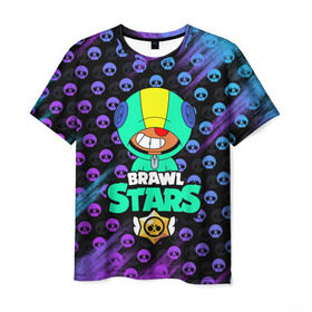 Мужская футболка 3D с принтом Brawl Stars LEON в Тюмени, 100% полиэфир | прямой крой, круглый вырез горловины, длина до линии бедер | brawl | brawl stars | crow | leon | stars | бравл | бравл старс | браво старс | игра | компьютерная | кров | леон | онлайн | старс