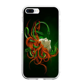 Чехол для iPhone 7Plus/8 Plus матовый с принтом Медуза в Тюмени, Силикон | Область печати: задняя сторона чехла, без боковых панелей | Тематика изображения на принте: art | medusa | глаза | горгона | девушка | змеи | медуза