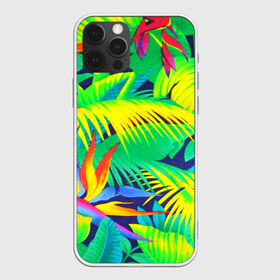 Чехол для iPhone 12 Pro Max с принтом ТРОПИКИ в Тюмени, Силикон |  | bright | colorful | neon | retro | vintage | винтаж | неон | неоновые | пальмы | ретро | ретро неон | тропики | тропические листья