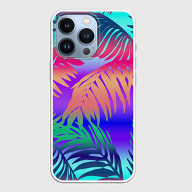 Чехол для iPhone 13 Pro с принтом НЕОНОВЫЕ ПАЛЬМЫ в Тюмени,  |  | bright | colorful | neon | retro | vintage | винтаж | неон | неоновые | пальмы | ретро | ретро неон | тропики | тропические листья