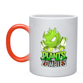 Кружка хамелеон с принтом Plants vs. Zombies в Тюмени, керамика | меняет цвет при нагревании, емкость 330 мл | battle | game | plants vs zombies | plants vs zombies battle for neighborville | zombie | битва | битва за нейборвиль | зомби | игра | линии | надпись | растения | растения против зомби