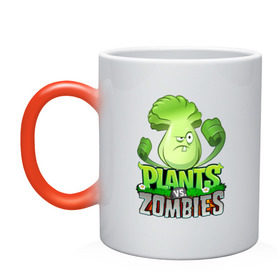 Кружка хамелеон с принтом Plants vs. Zombies в Тюмени, керамика | меняет цвет при нагревании, емкость 330 мл | battle | game | plants vs zombies | plants vs zombies battle for neighborville | zombie | битва | битва за нейборвиль | зомби | игра | линии | надпись | растения | растения против зомби