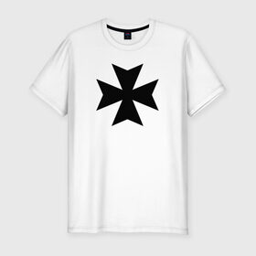 Мужская футболка премиум с принтом Warhammer 40K Black Templars в Тюмени, 92% хлопок, 8% лайкра | приталенный силуэт, круглый вырез ворота, длина до линии бедра, короткий рукав | warhammer 40k black templars