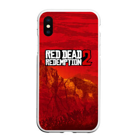 Чехол для iPhone XS Max матовый с принтом RED DEAD REDEMPTION 2 в Тюмени, Силикон | Область печати: задняя сторона чехла, без боковых панелей | Тематика изображения на принте: arthur morgan | cowboy | online | red dead online | red dead redemption 2 | rockstar games | wild west | артур морган | бандит | вестерн | винтовка | дикий запад | ковбой | рокстар