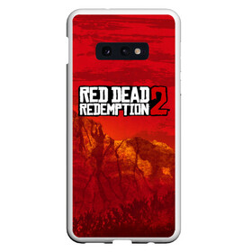 Чехол для Samsung S10E с принтом RED DEAD REDEMPTION 2 в Тюмени, Силикон | Область печати: задняя сторона чехла, без боковых панелей | Тематика изображения на принте: arthur morgan | cowboy | online | red dead online | red dead redemption 2 | rockstar games | wild west | артур морган | бандит | вестерн | винтовка | дикий запад | ковбой | рокстар