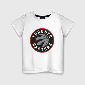 Детская футболка хлопок с принтом Toronto Raptors Logo в Тюмени, 100% хлопок | круглый вырез горловины, полуприлегающий силуэт, длина до линии бедер | Тематика изображения на принте: nba | raptors | toronto | toronto raptors | баскетбол | нба | рапторс | рэпторс | спорт | торонто | торонто рапторс | торонто рэпторс
