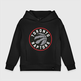 Детское худи Oversize хлопок с принтом Toronto Raptors Logo в Тюмени, френч-терри — 70% хлопок, 30% полиэстер. Мягкий теплый начес внутри —100% хлопок | боковые карманы, эластичные манжеты и нижняя кромка, капюшон на магнитной кнопке | Тематика изображения на принте: nba | raptors | toronto | toronto raptors | баскетбол | нба | рапторс | рэпторс | спорт | торонто | торонто рапторс | торонто рэпторс