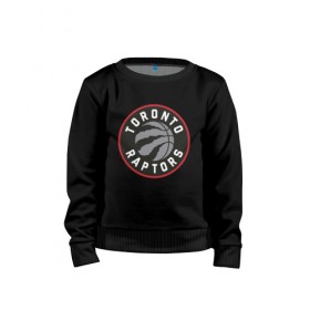 Детский свитшот хлопок с принтом Toronto Raptors Logo в Тюмени, 100% хлопок | круглый вырез горловины, эластичные манжеты, пояс и воротник | Тематика изображения на принте: nba | raptors | toronto | toronto raptors | баскетбол | нба | рапторс | рэпторс | спорт | торонто | торонто рапторс | торонто рэпторс