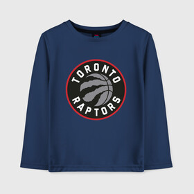 Детский лонгслив хлопок с принтом Toronto Raptors Logo в Тюмени, 100% хлопок | круглый вырез горловины, полуприлегающий силуэт, длина до линии бедер | Тематика изображения на принте: nba | raptors | toronto | toronto raptors | баскетбол | нба | рапторс | рэпторс | спорт | торонто | торонто рапторс | торонто рэпторс