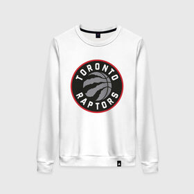 Женский свитшот хлопок с принтом Toronto Raptors Logo в Тюмени, 100% хлопок | прямой крой, круглый вырез, на манжетах и по низу широкая трикотажная резинка  | nba | raptors | toronto | toronto raptors | баскетбол | нба | рапторс | рэпторс | спорт | торонто | торонто рапторс | торонто рэпторс